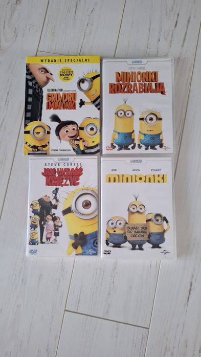 Filmy DVD Minionki, Gru i Jak ukraść księżyc – zestaw 4 sztuki