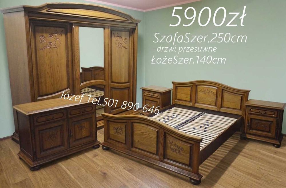 Meble do sypialni / Komplety Stylowe / Komplety Dębowe / Dowiozę