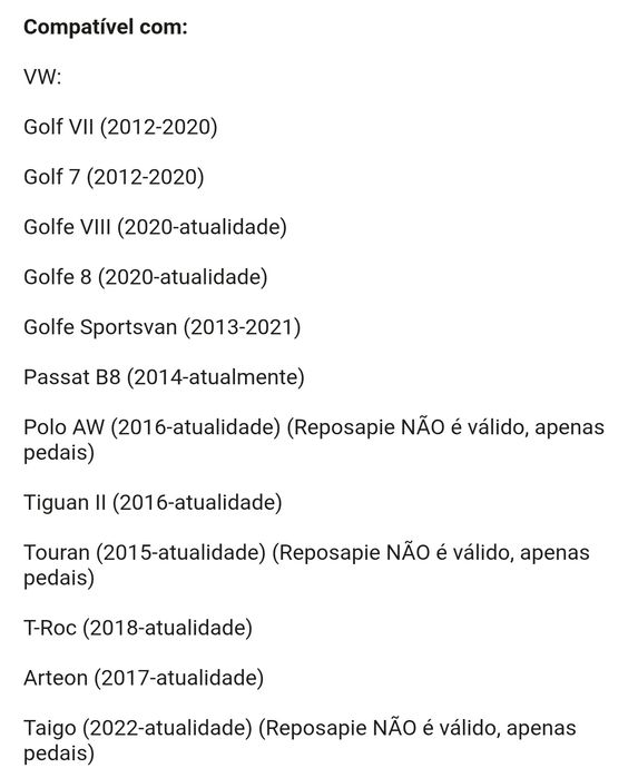 Pedais Alumínio Volkswagen Audi Seat Skoda