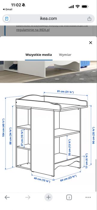 Przewijak Ikea Smagora stan idealny z regalem