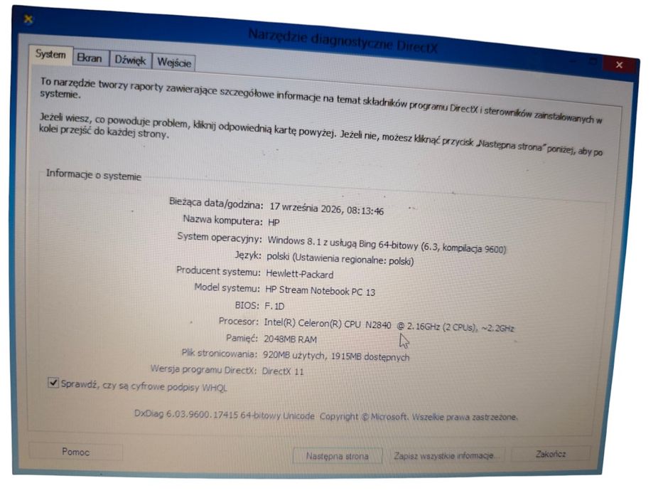 HP Stream Notebook PC 13 – niebieski