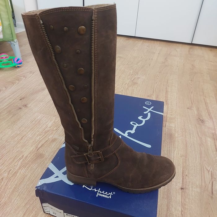 Сапоги, ботфорти 38 нар. замша