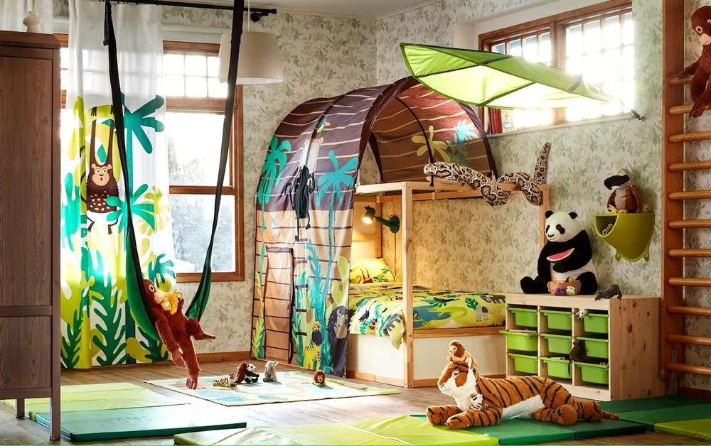 IKEA zasłony dżungla