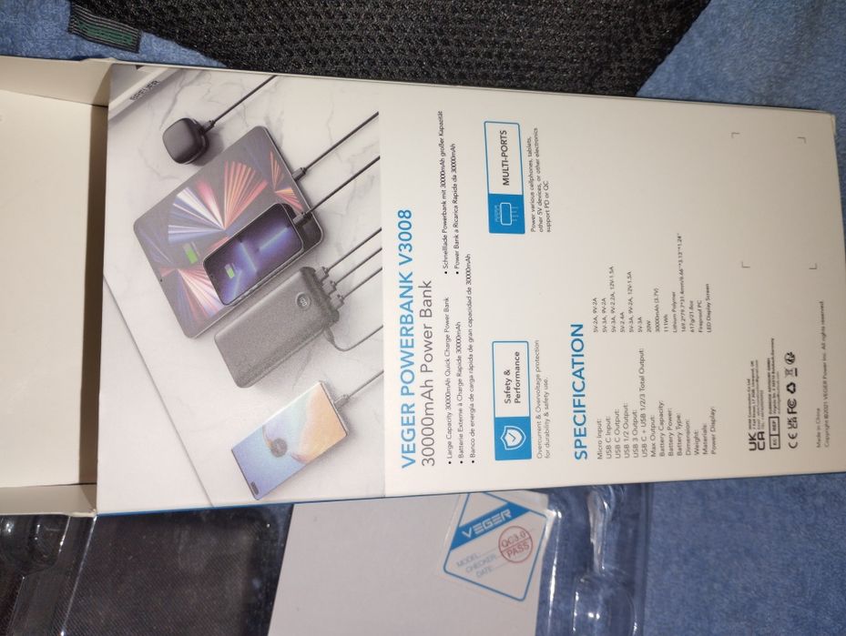 Павер банк Veger vp3008  30000 a/h