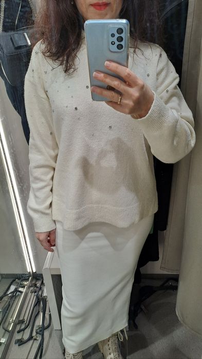 Тепла спідниця міді з розрізом Zara