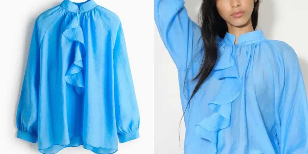 Bluzka M nowa kolekcja Lyocell niebieska PROMOCJA koszula H&M