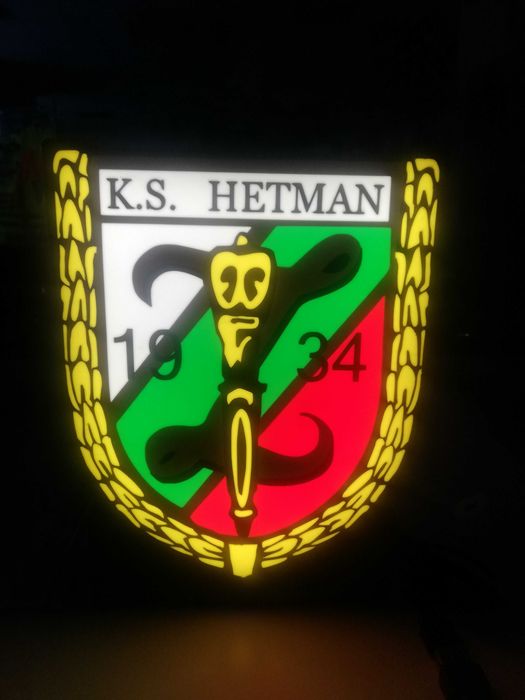 Herb klubu Hetman Zamość. Lampka led na biurko.