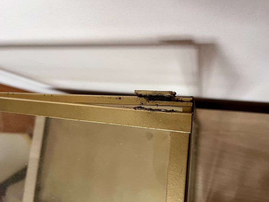 Pudełko na koperty, na obrączki złoto szkło wieszaki