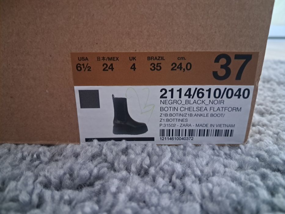 Сапоги,ботинки Zara 37 размер. Кожаные