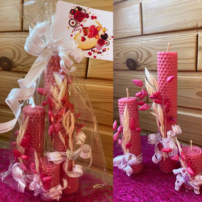 Набор свеч с цвет.вощины подарок подарунок  праздник любимому человеку