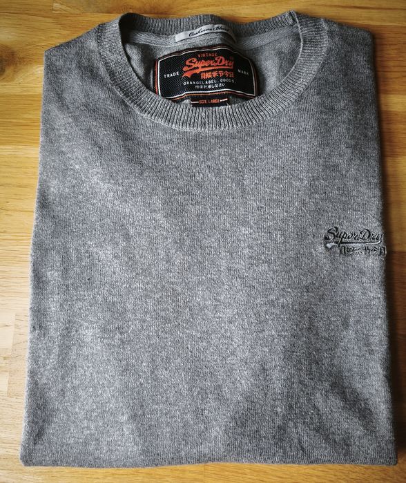 Sweter Superdry Orange Label  Kaszmir Szary Melanż  L