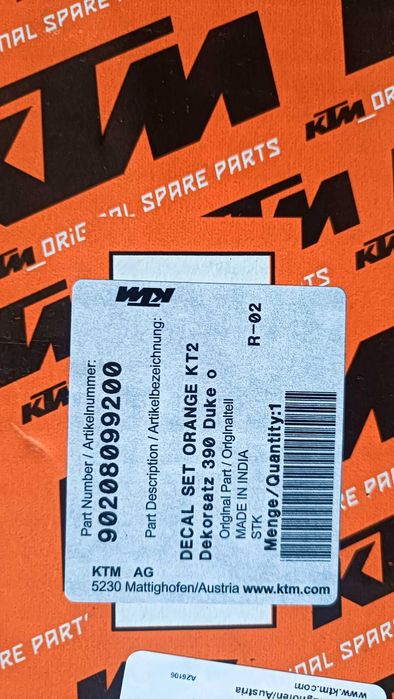 Zestaw naklejek okleina ktm duke 390 pomarańczowy 2017-2023