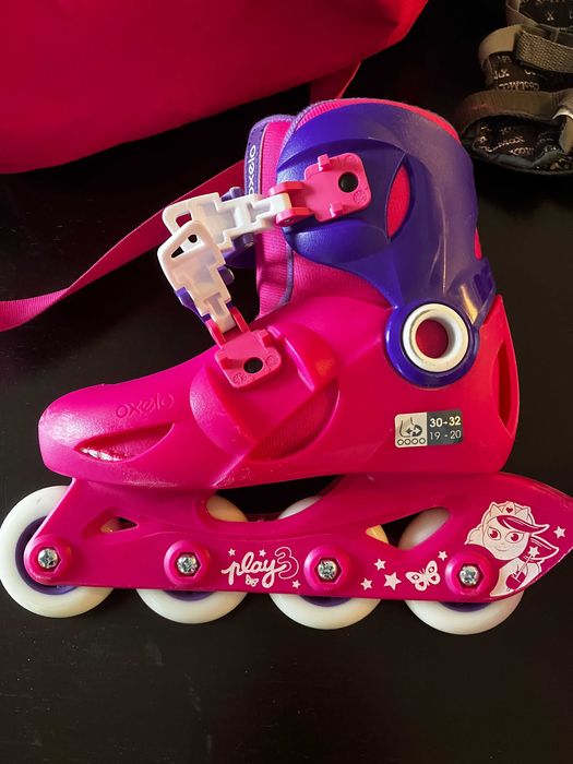 Patins em linha extensíveis do 30 ao 32, bom estado, com proteções