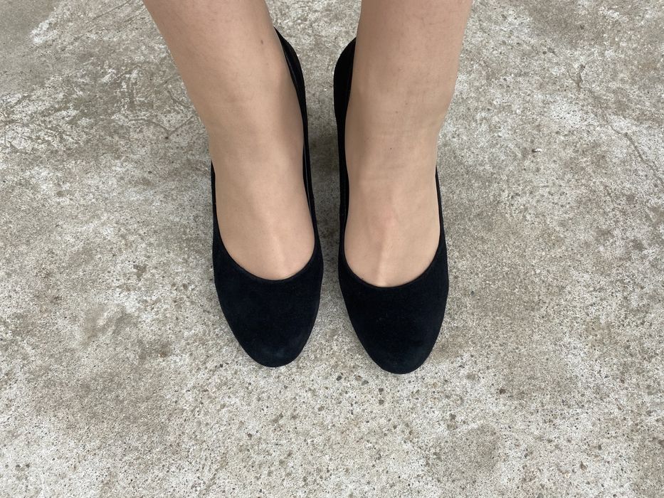 Туфли черные, замш натуральный