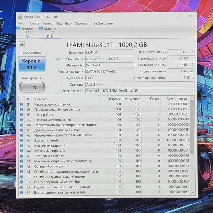 Ssd 1Tb Team 99% Стан