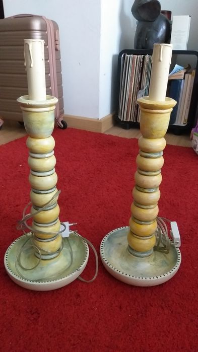 Candeeiros mesa madeira