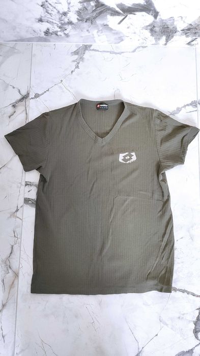 Oliwkowy T-shirt, koszulka Lotto, rozmiar M