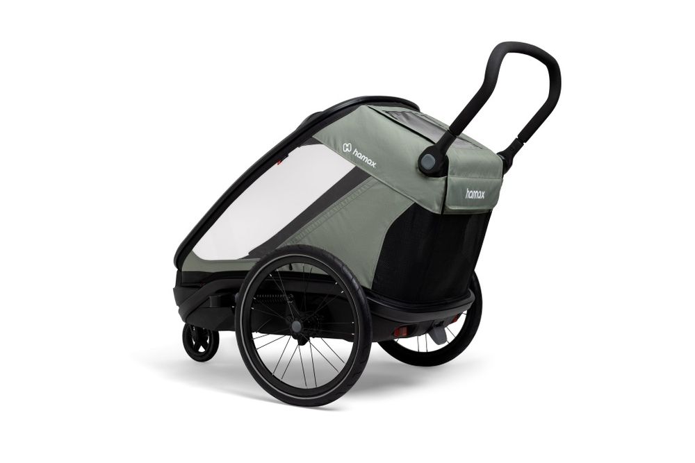 Hamax Outback Next Dusty Green podwójna przyczepka rowerowa