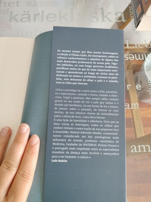 Livro A Última Lição de Manuel Sobrinho Simões - Luís Osório