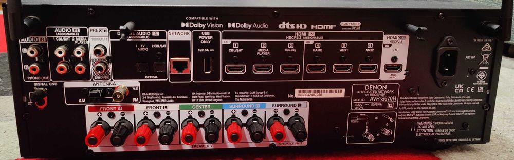 Amplituner 5.2 DENON AVR-S670H - jak nowy