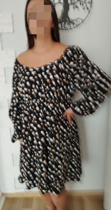 Sukienka midi casual czarna 46