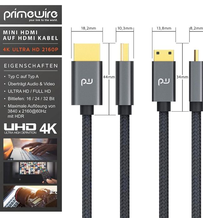 CSL - Kabel 4K Mini HDMI do HDMI 7m