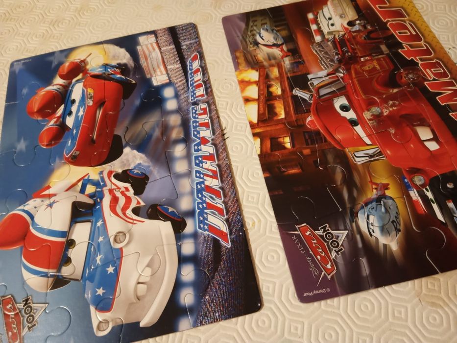 Lote 4 puzzles infantis carros