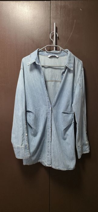 Jeansowa dzinsowa koszula z guzikami ZARA S