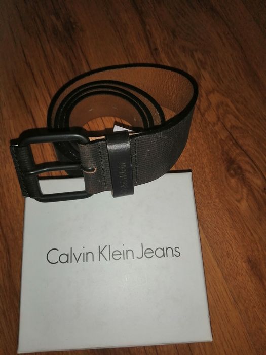 Pasek męski calvin klein jeans skórzany brązowy
