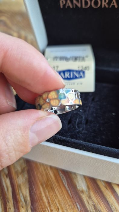 Серьги Pandora, серебро с фианитами.