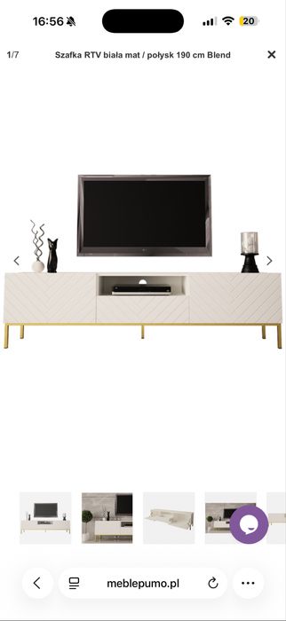 Szafka rtv mat polysk 190 cm Meble Pumo szuflada