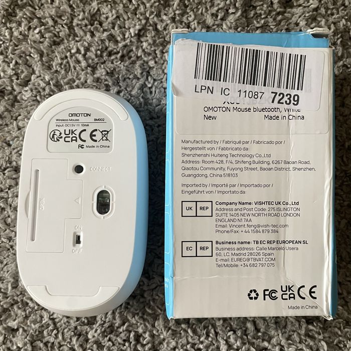 OMOTON Bezprzewodowa Mysz Optyczna biala BM002