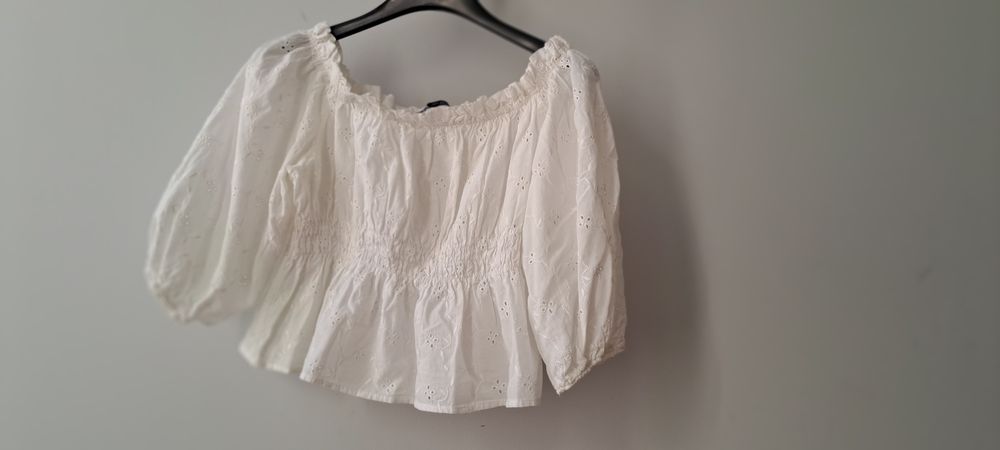 Top zara s bordado inglês
