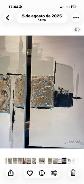Telas abstratas- conjunto de 4- pintadas em relevo