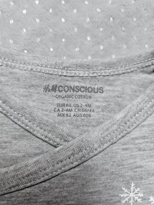 Body zimowe świąteczne z długim rękawem H&M rozmiar 62