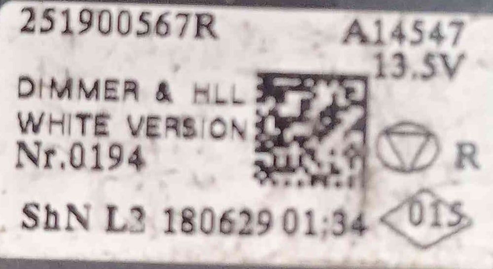 Manípulo de Luzes 251900567R - RENAULT CLIO IV