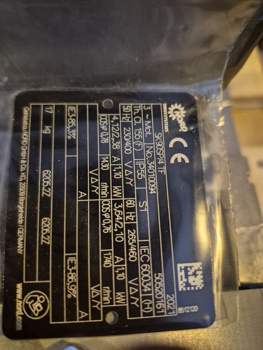 Silnik Nord SK90 SP/4 TF 1.1 kW, 1430 obr/min, NOWY