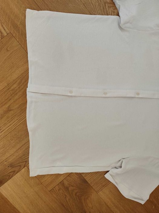 Nowa koszula damska L XL XXL oversize krótki rękaw jasny beż