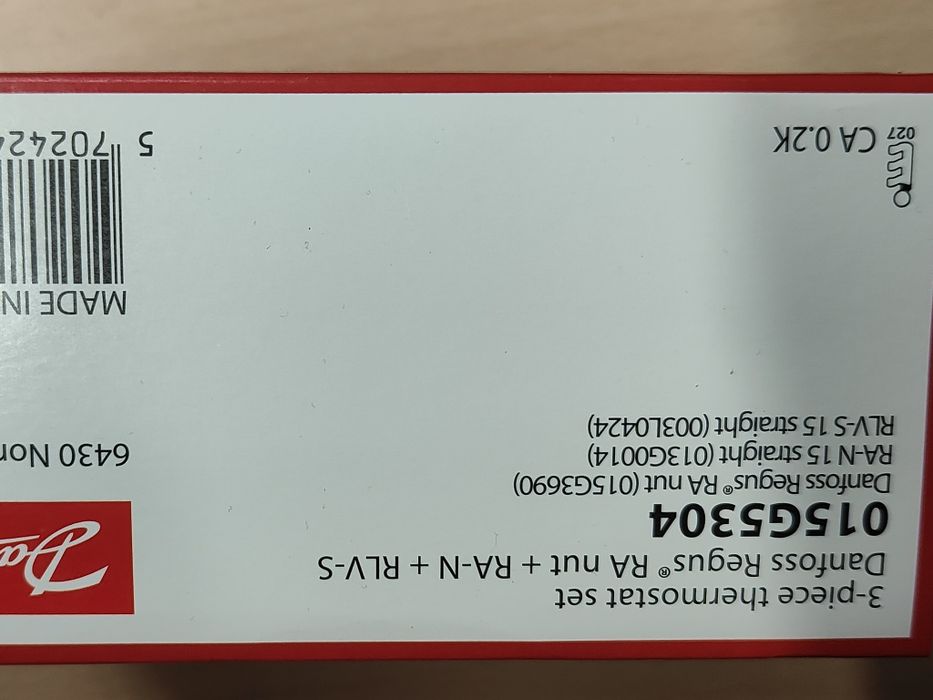 Zestaw termostatyczny Danfoss prosty