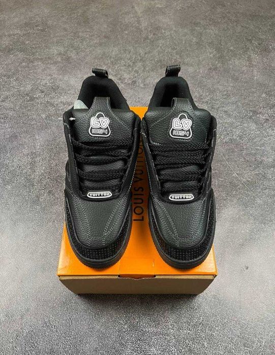 Кросівки Louis Vuitton LV Skate Grained Leather Trainer Black Sneaker