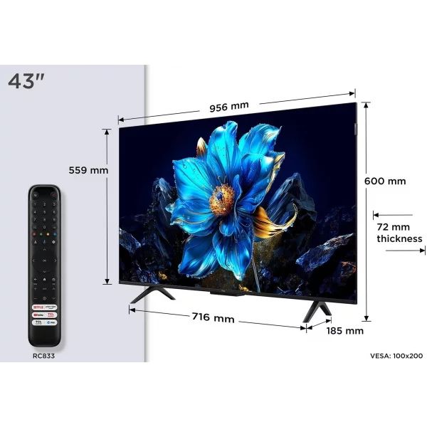 Televisão TCL 43 polegadas QLED Smart TV (Google TV) Impecável como nova