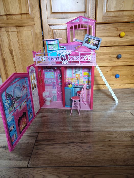 Domek dla lalek barbie wakacyjny walizka zabawka