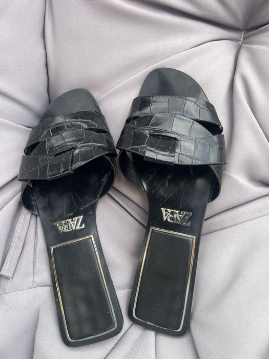 Шкіряні шльопки , шльопанці Zara 39 розмір