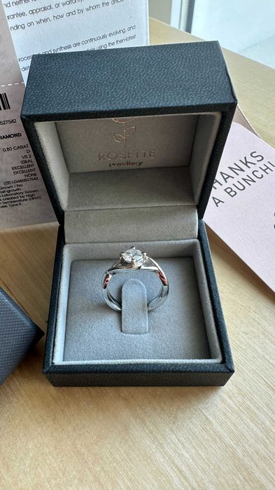 Anel de Noivado diamante/ouro branco