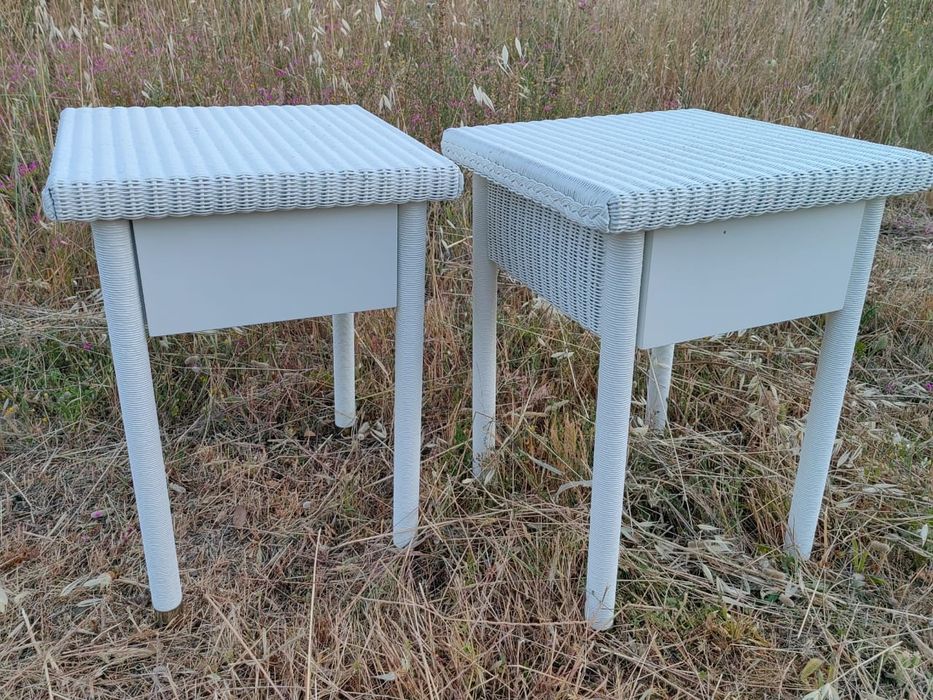2 Mesas de Cabeceira em Rattan com Gavetas Soft Close