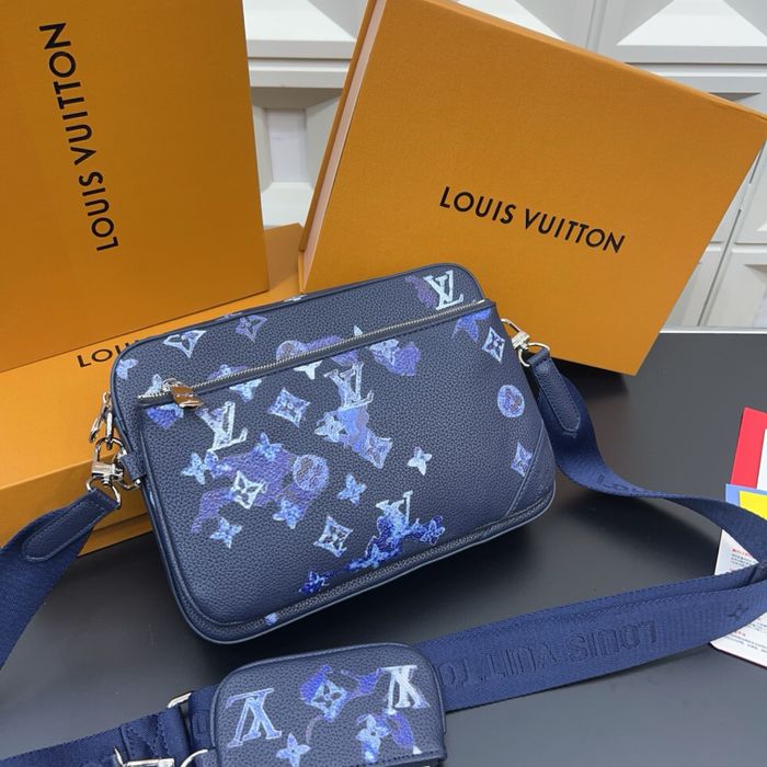 Louis Vuitton 3v1 сумка мужская унисекс синяя трио trio 3в1