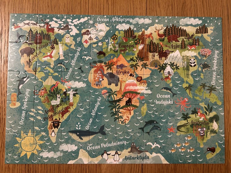 Zwierzęta Świata 2stronne puzzle (40elem)
