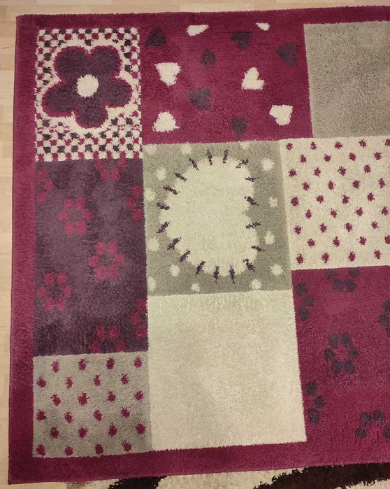 Dywan dla dziecka Twingo serca fioletowy 160 x 230 - UŻYWANY