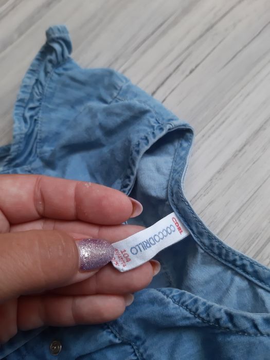 Sukienka jeans miękki, jak nowa, Coccodrillo 104cm