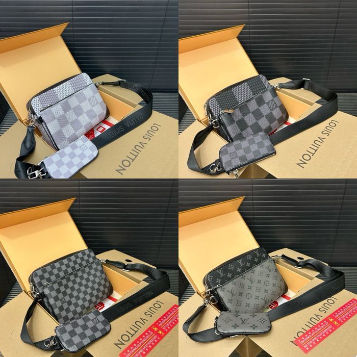 LOUIS VUITTON 3в1 сумка мужская черная messenger 3v1 через плечо